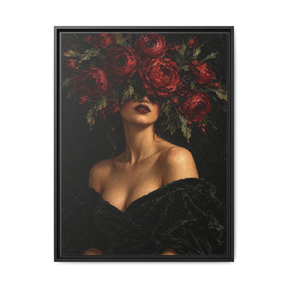 Crimson Reverie · Framed Canvas
