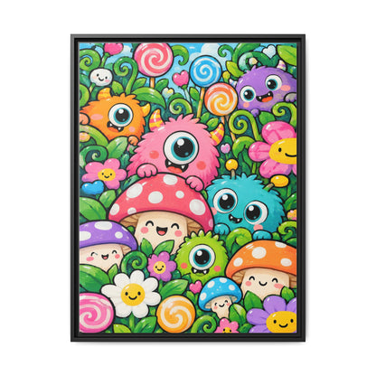 Monster Garden · Framed Canvas