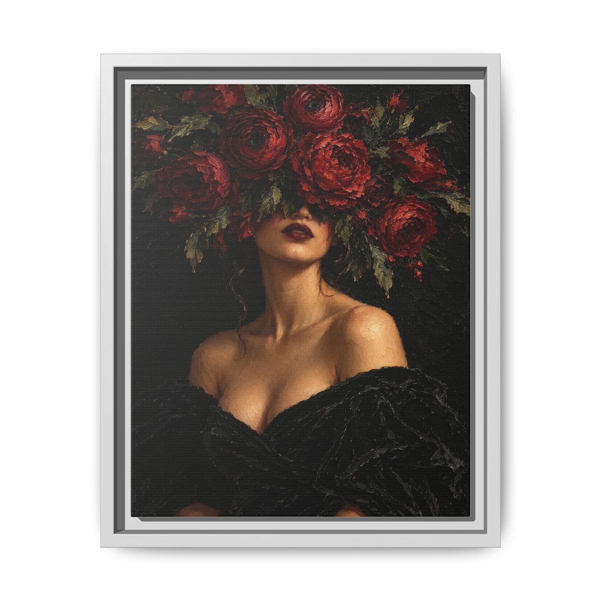 Crimson Reverie · Framed Canvas