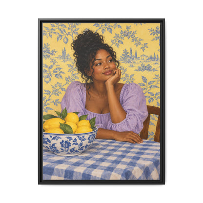 Lemons on the Table · Framed Canvas