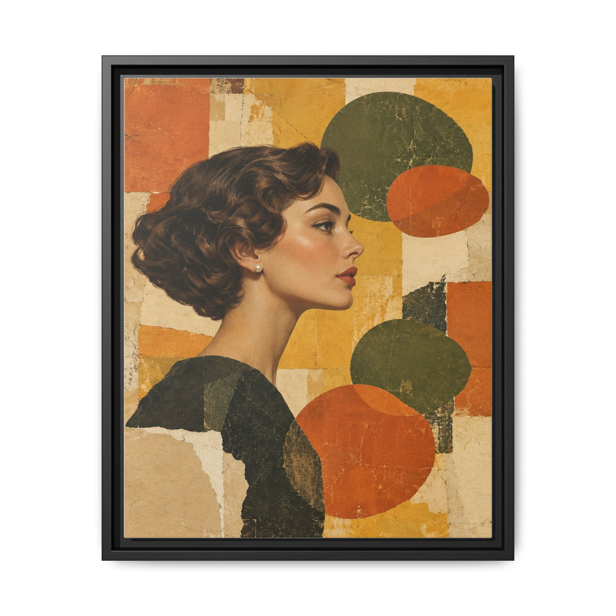 Saffron Thought · Framed Canvas