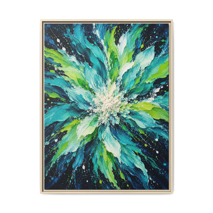 Lagoon Bloom · Framed Canvas