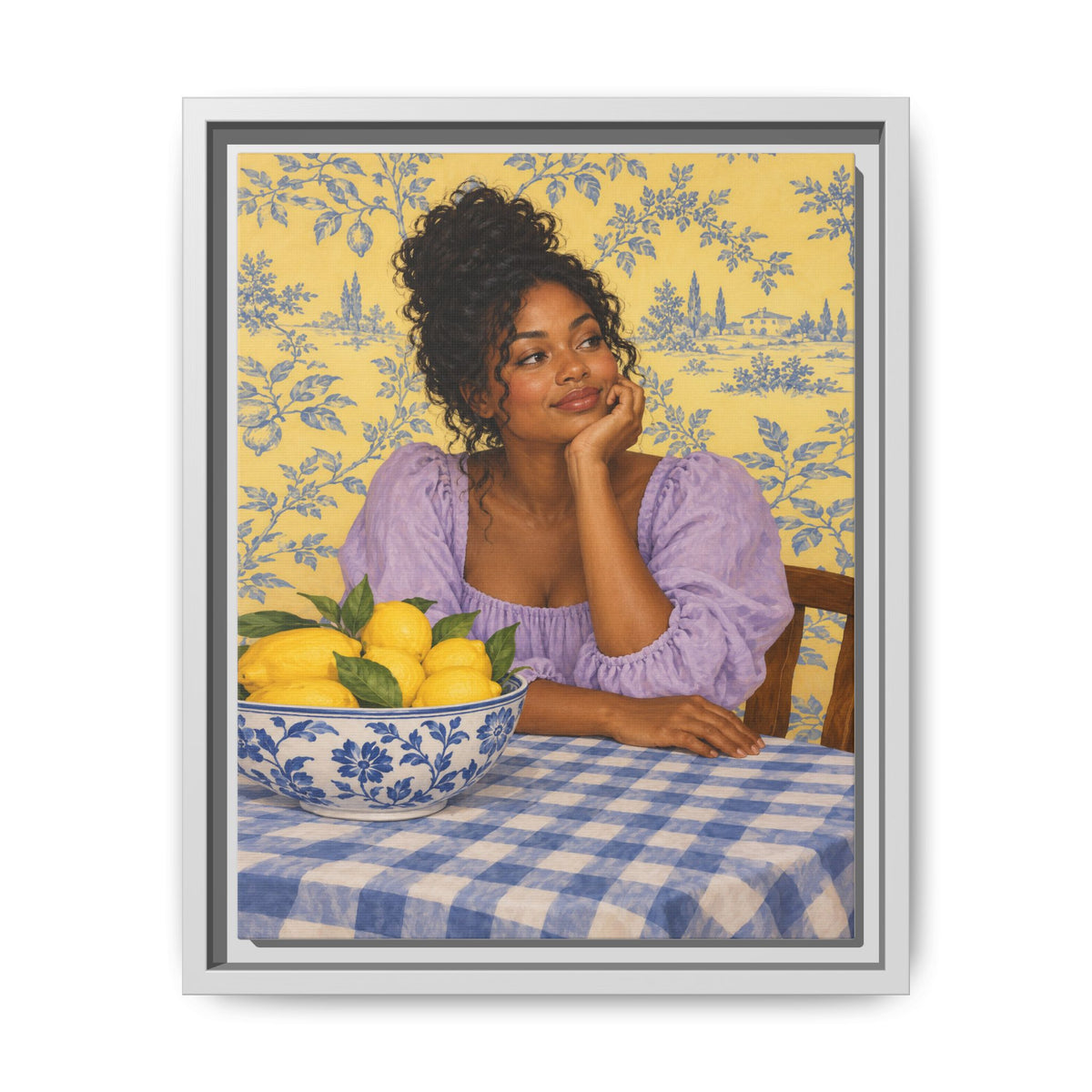 Lemons on the Table · Framed Canvas