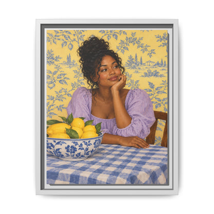 Lemons on the Table · Framed Canvas