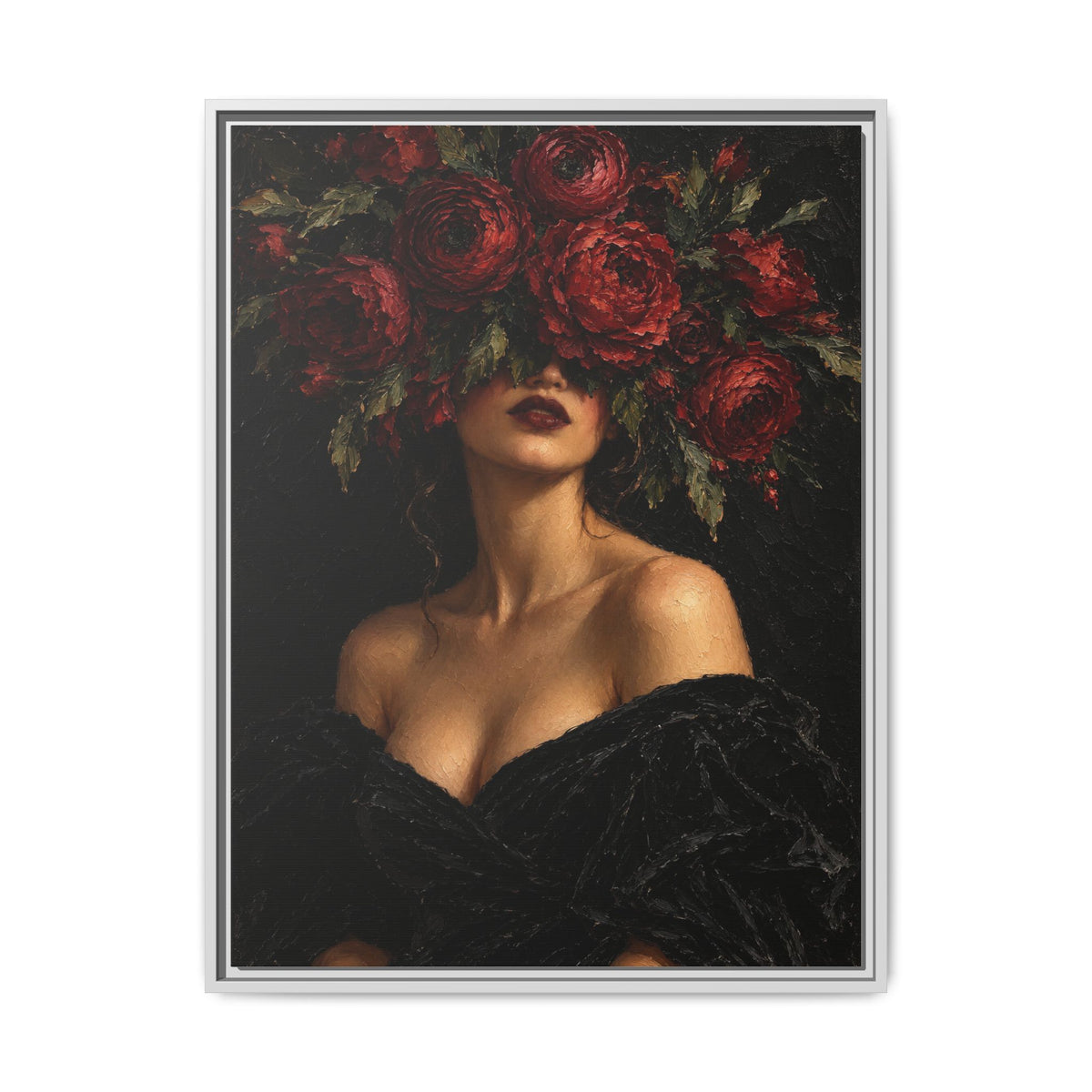 Crimson Reverie · Framed Canvas