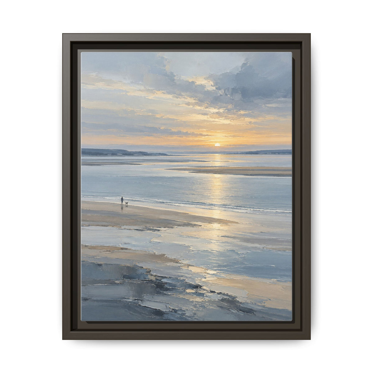 Silver Estuary · Framed Canvas