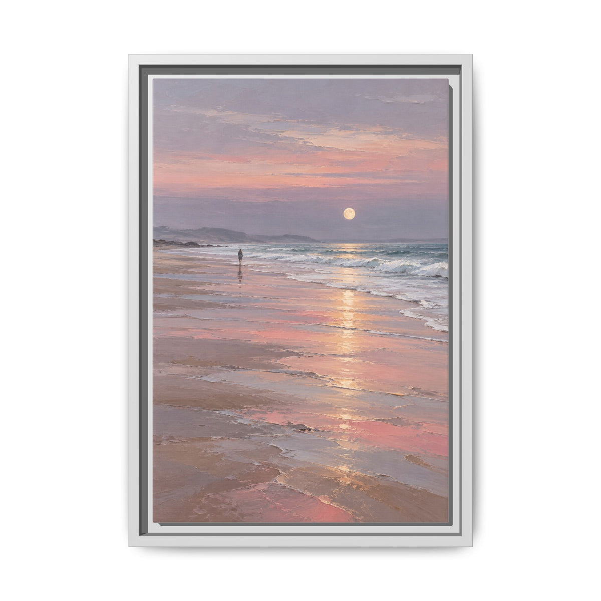 Silver Moon Tide · Framed Canvas