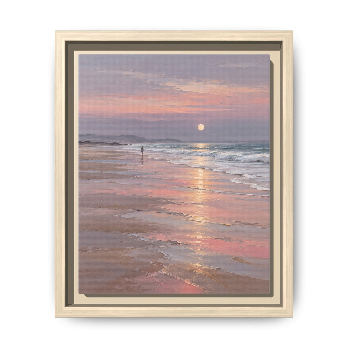 Silver Moon Tide · Framed Canvas