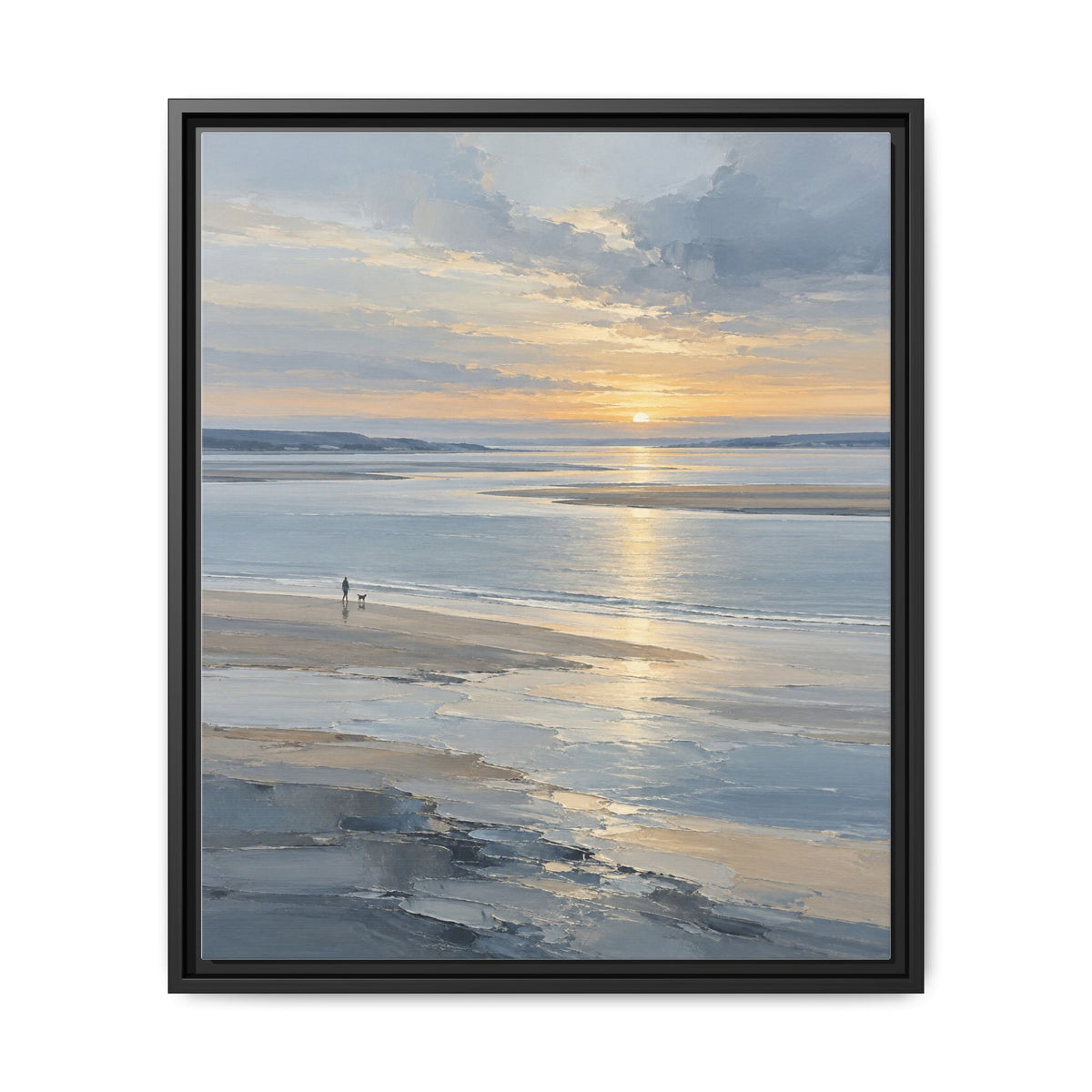 Silver Estuary · Framed Canvas