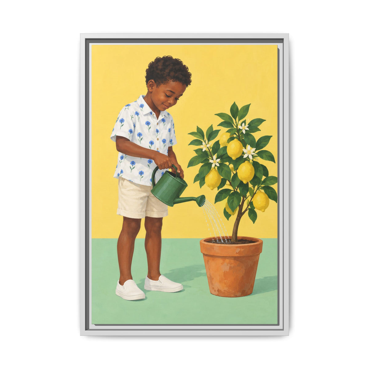 Little Gardener · Framed Canvas