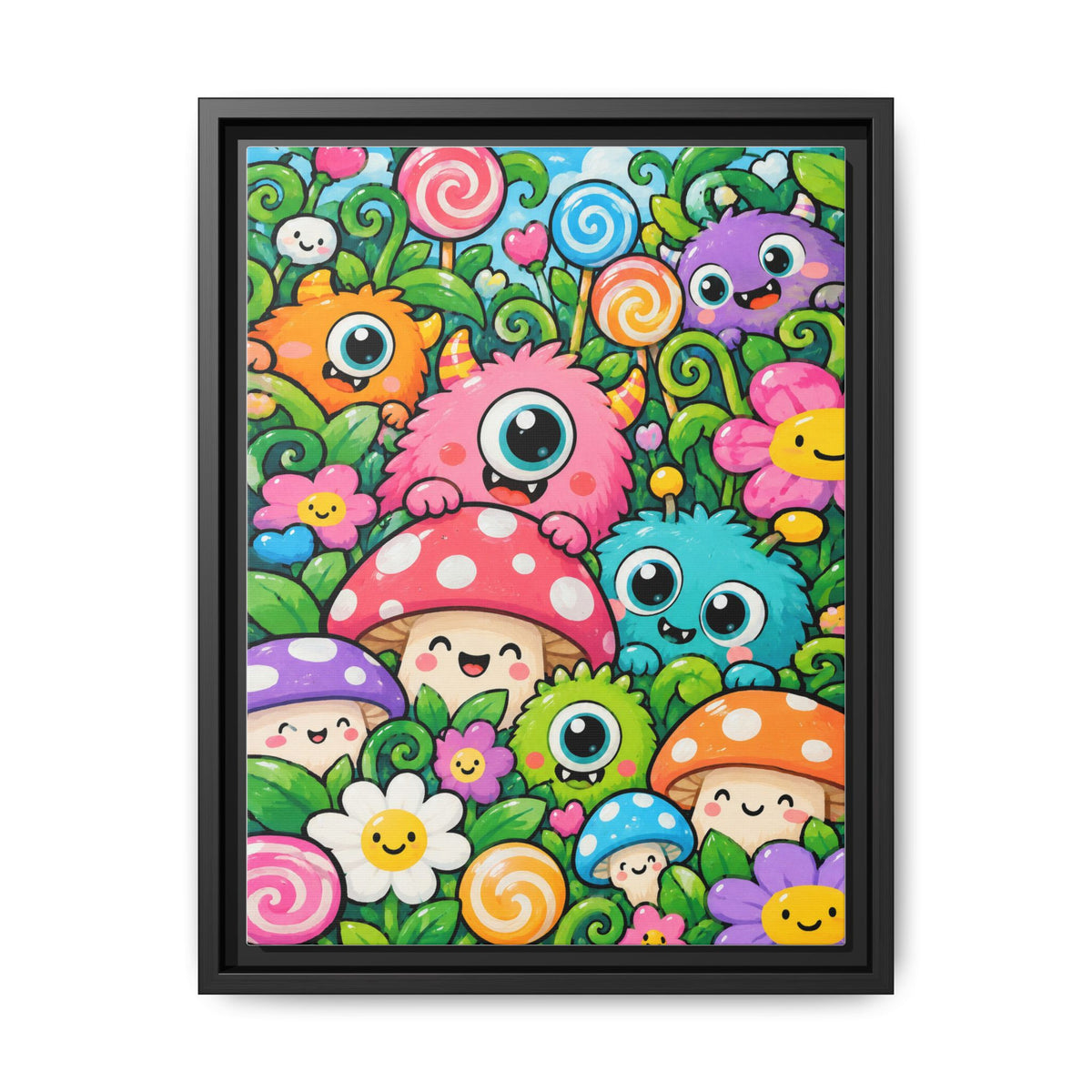 Monster Garden · Framed Canvas