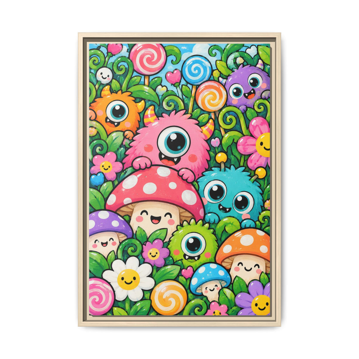 Monster Garden · Framed Canvas