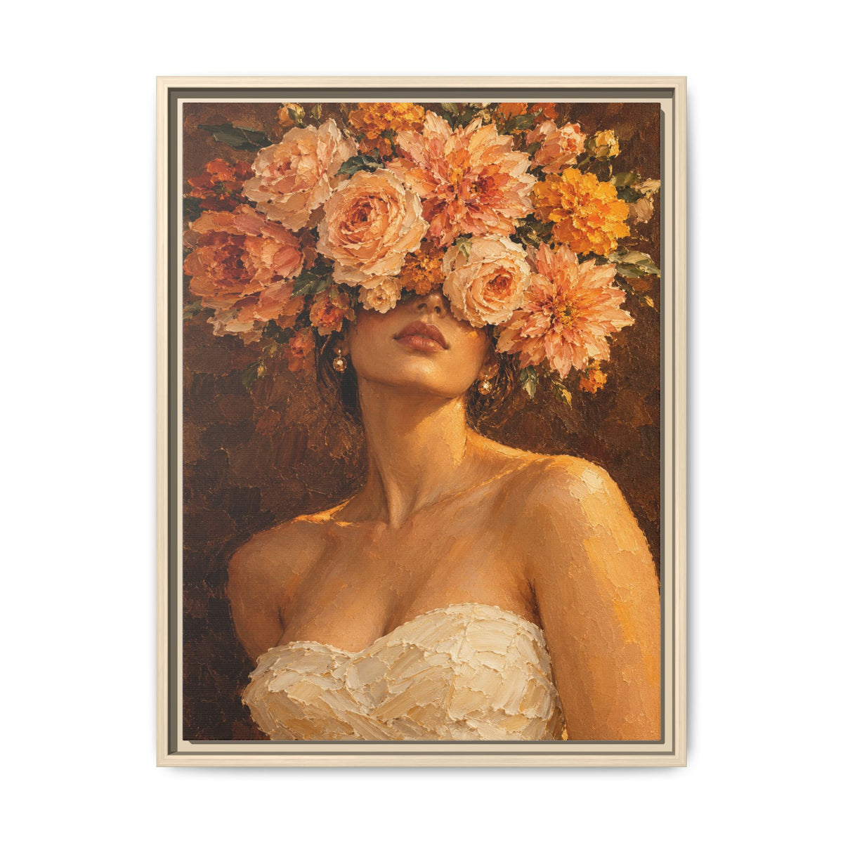 Golden Hour Bloom · Framed Canvas