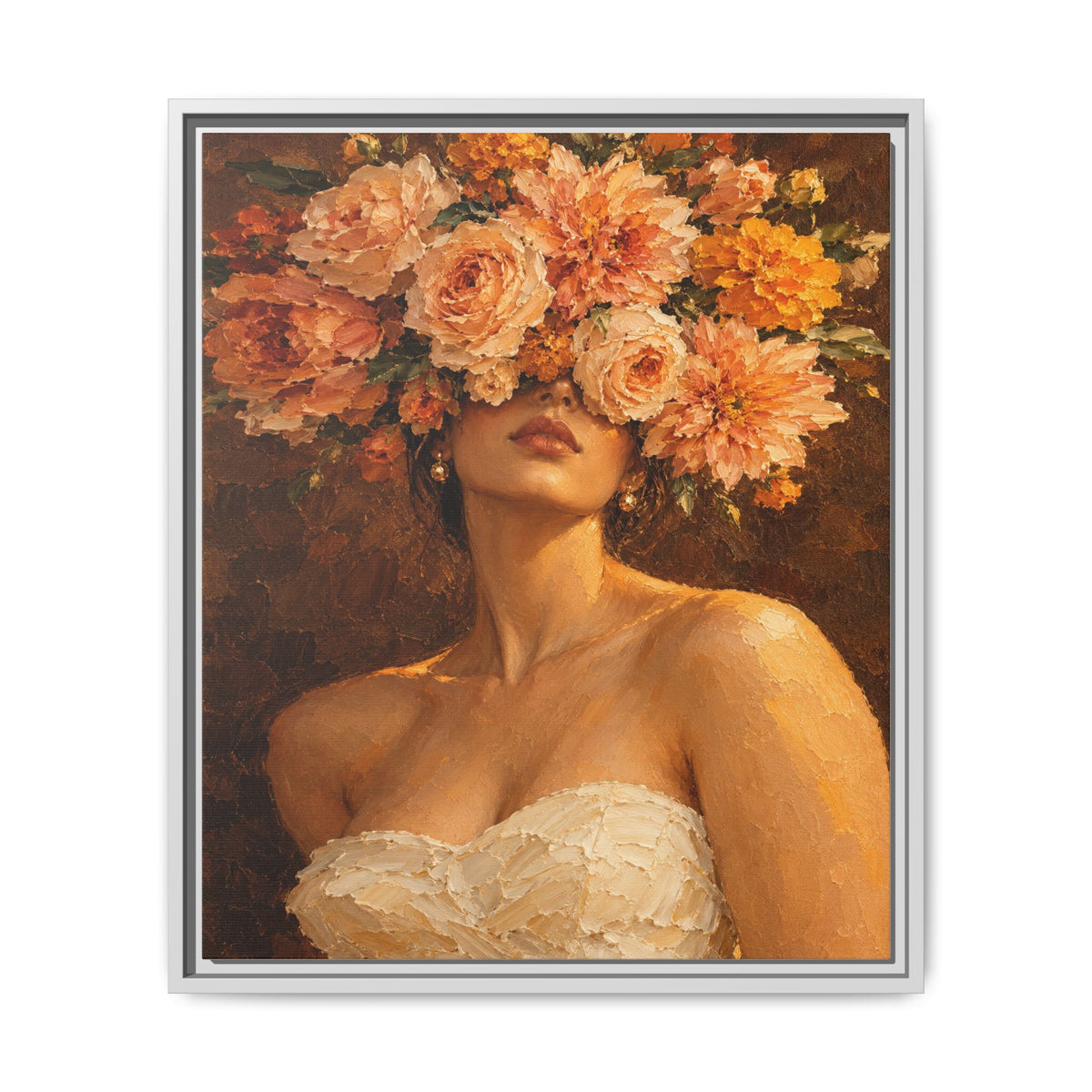 Golden Hour Bloom · Framed Canvas