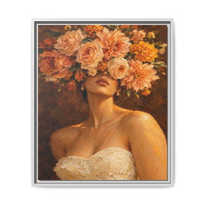 Golden Hour Bloom · Framed Canvas
