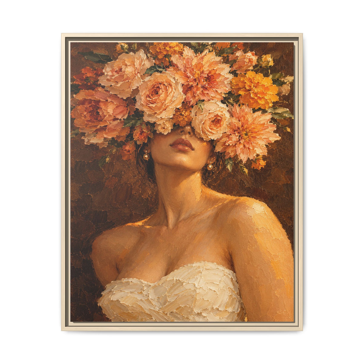 Golden Hour Bloom · Framed Canvas