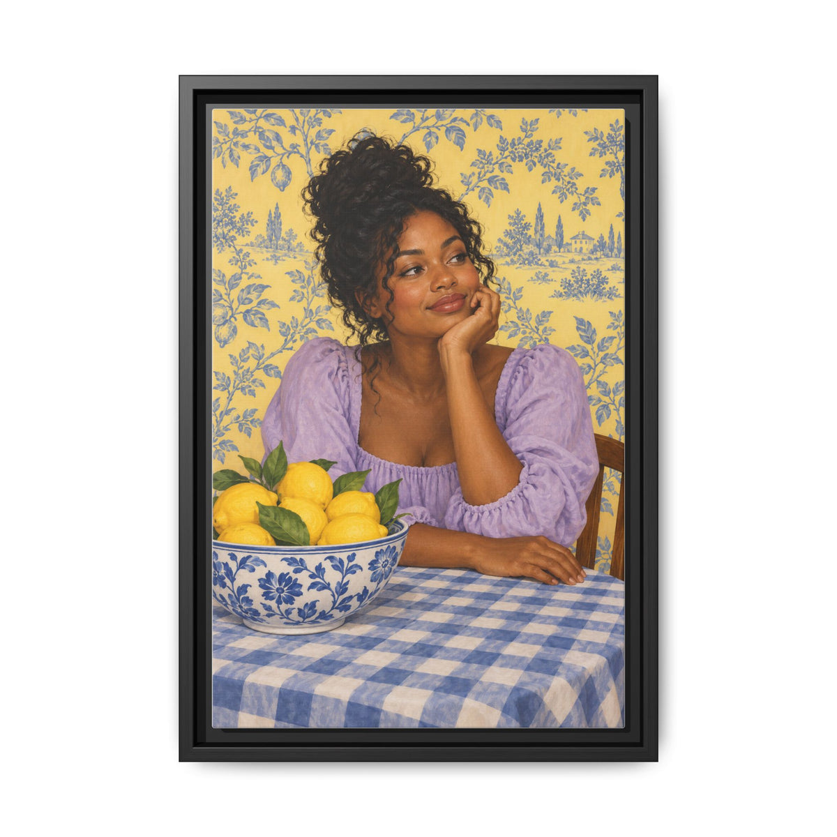 Lemons on the Table · Framed Canvas