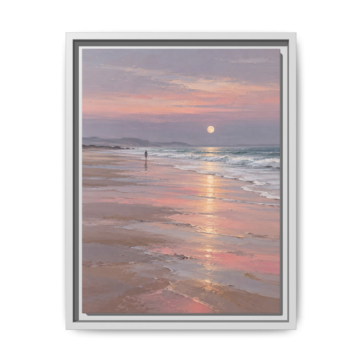 Silver Moon Tide · Framed Canvas