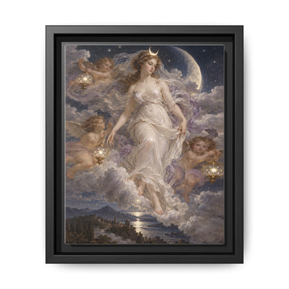 The Descent of Selene · Framed Canvas
