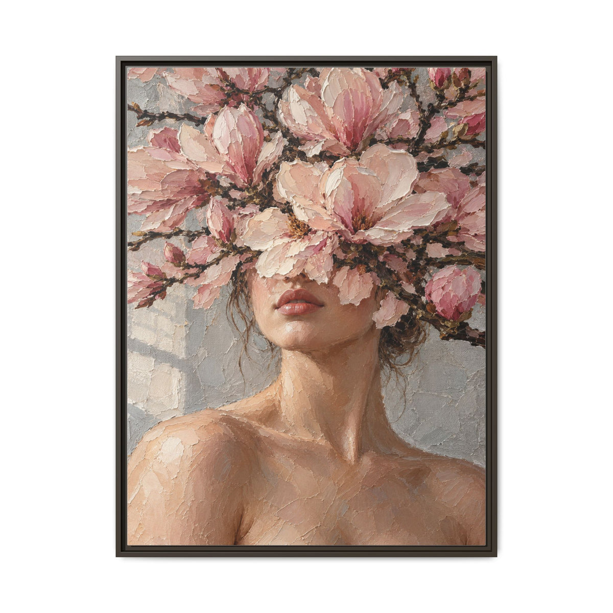 Magnolia Silence · Framed Canvas