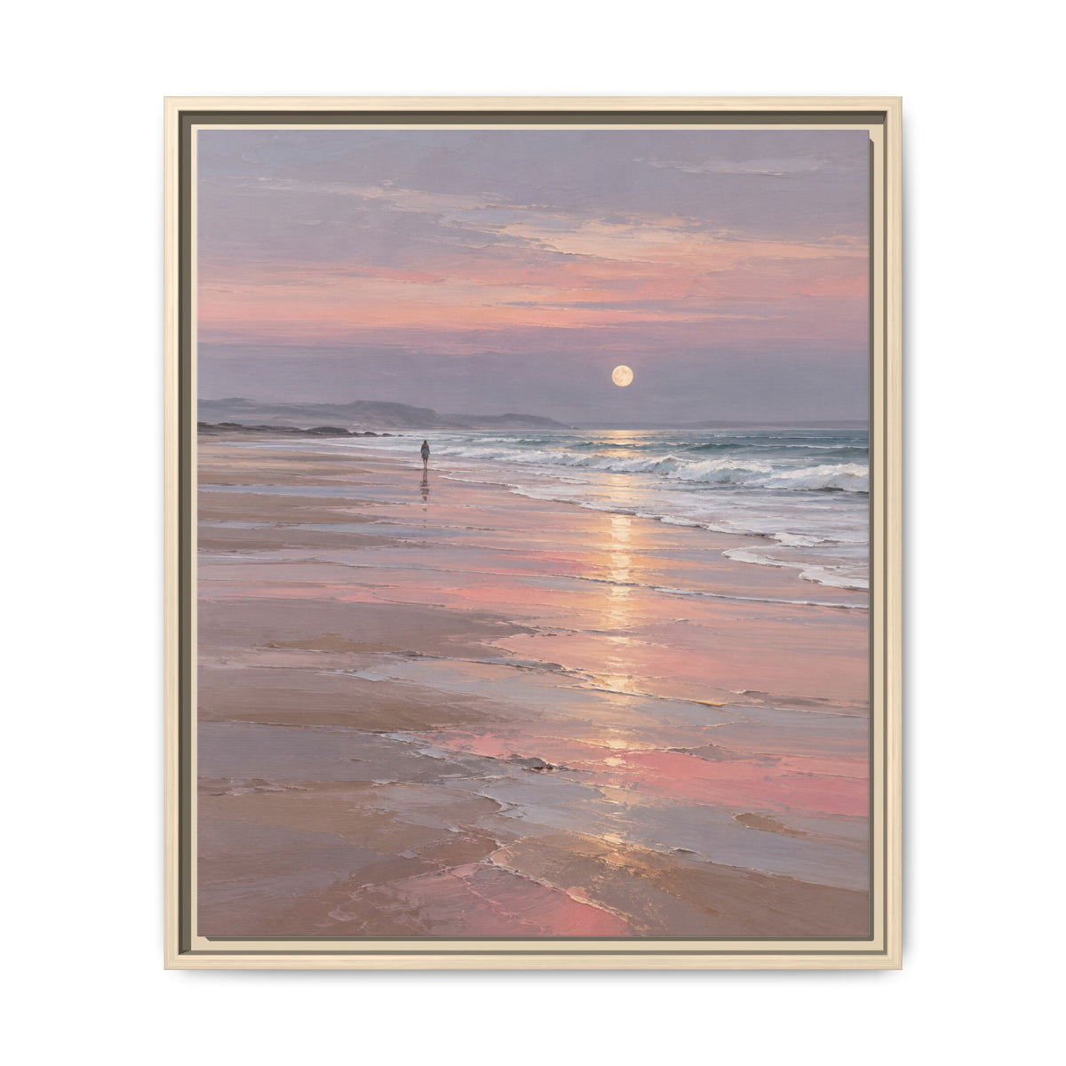 Silver Moon Tide · Framed Canvas