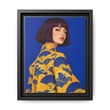 Cobalt Muse · Framed Canvas