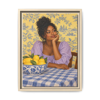 Lemons on the Table · Framed Canvas