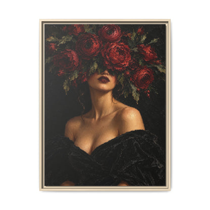 Crimson Reverie · Framed Canvas