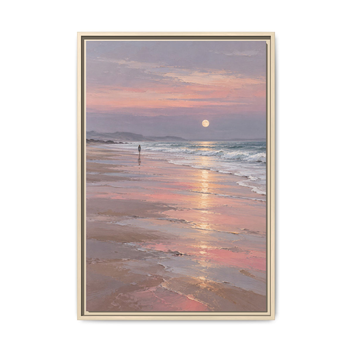 Silver Moon Tide · Framed Canvas