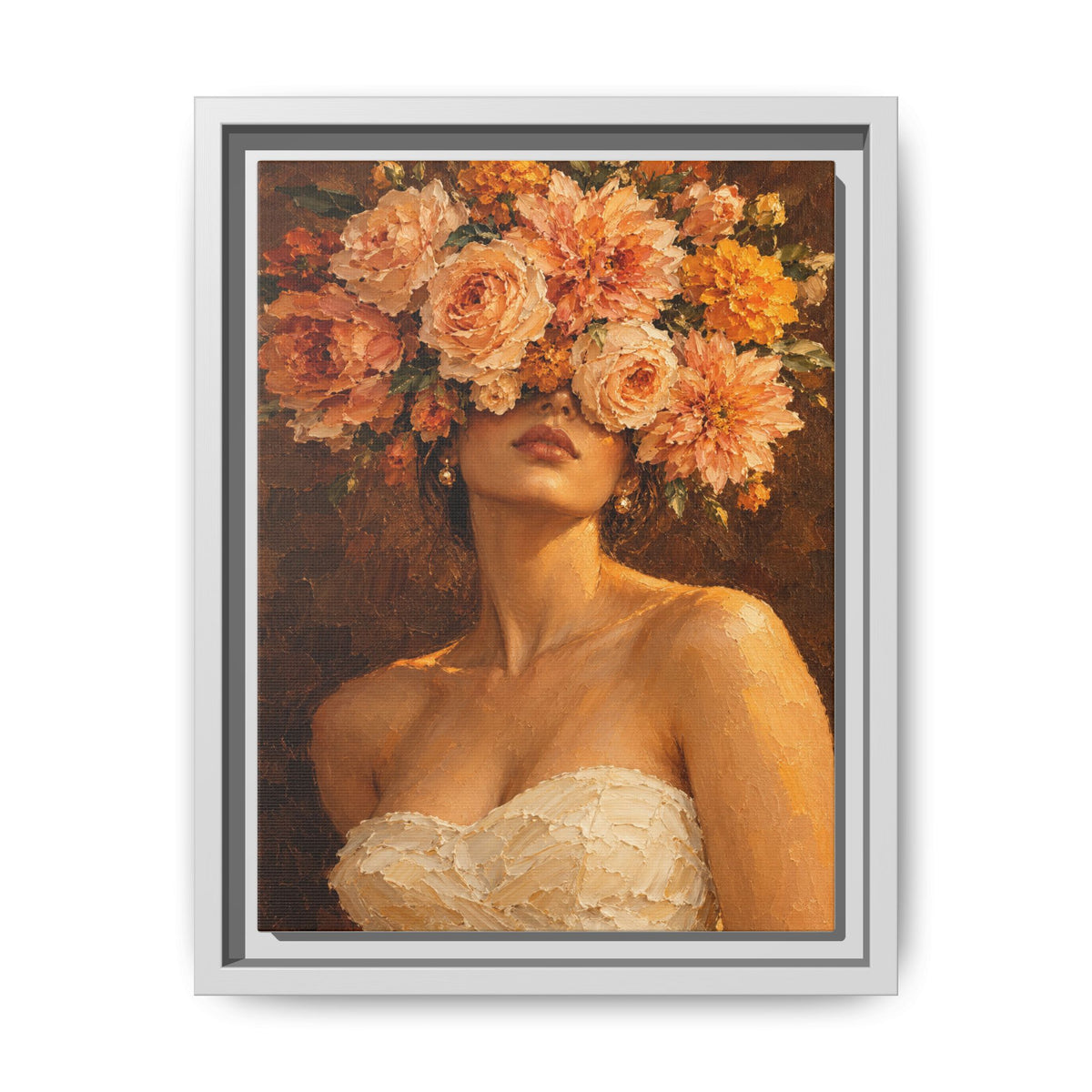 Golden Hour Bloom · Framed Canvas