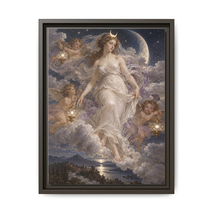 The Descent of Selene · Framed Canvas