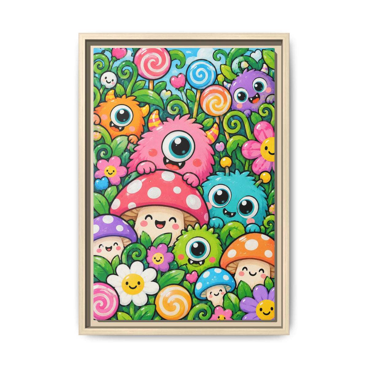 Monster Garden · Framed Canvas