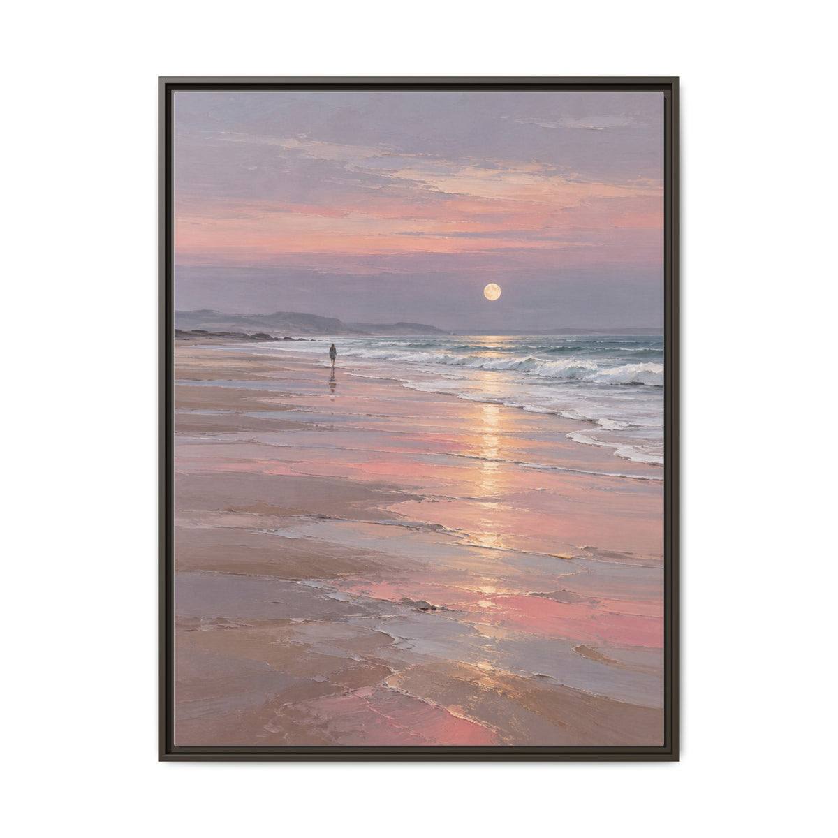 Silver Moon Tide · Framed Canvas