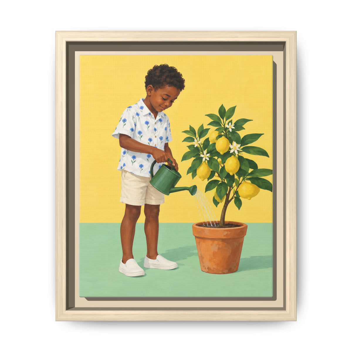 Little Gardener · Framed Canvas