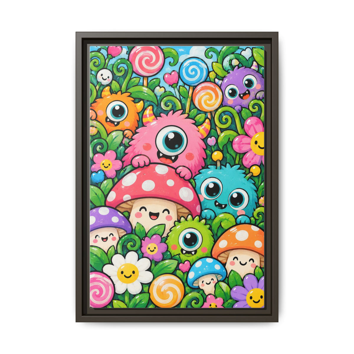 Monster Garden · Framed Canvas