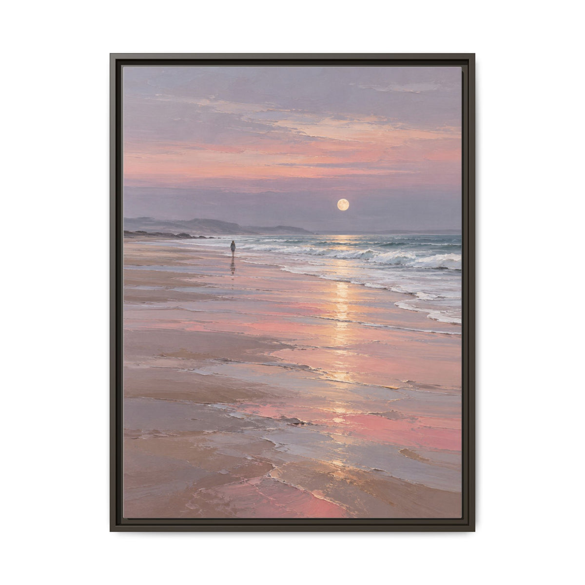 Silver Moon Tide · Framed Canvas