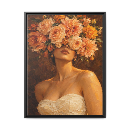Golden Hour Bloom · Framed Canvas