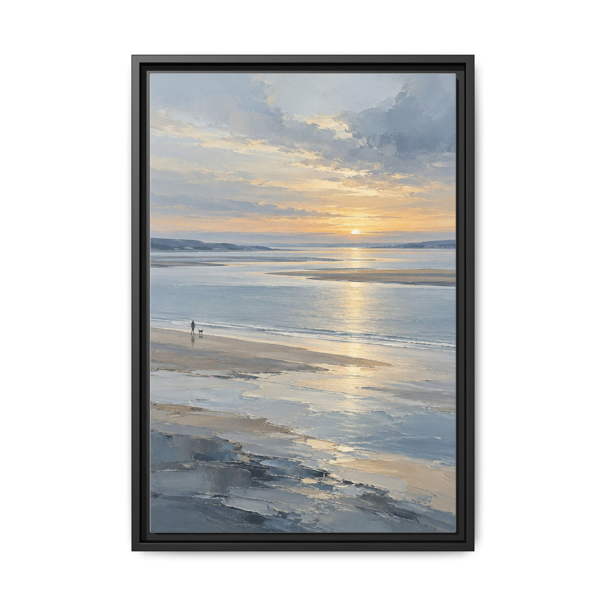 Silver Estuary · Framed Canvas