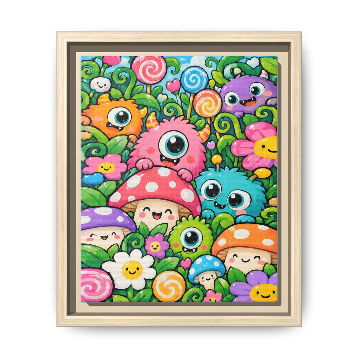 Monster Garden · Framed Canvas