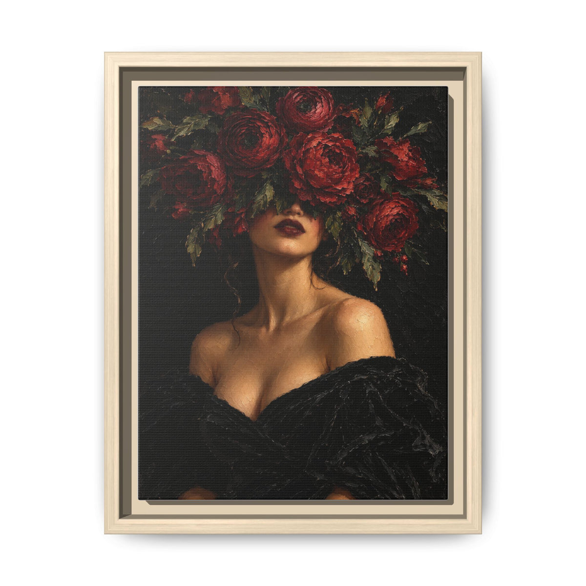 Crimson Reverie · Framed Canvas