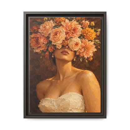 Golden Hour Bloom · Framed Canvas
