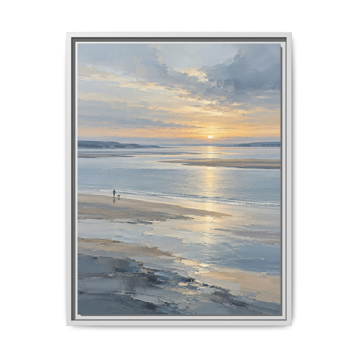 Silver Estuary · Framed Canvas