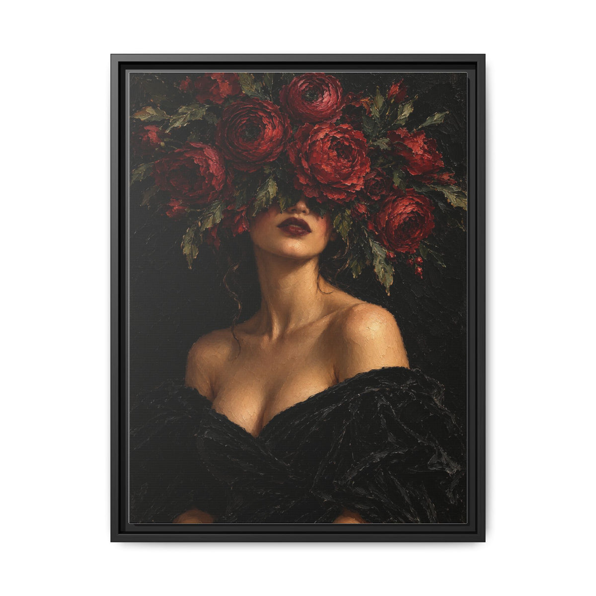 Crimson Reverie · Framed Canvas