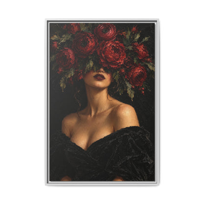 Crimson Reverie · Framed Canvas