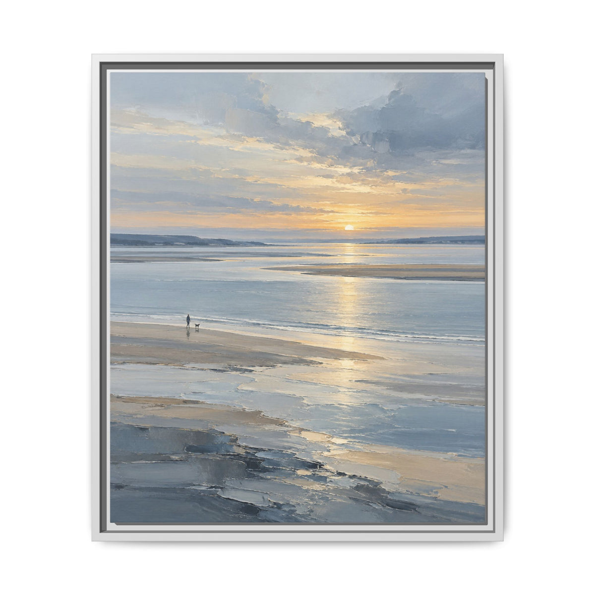 Silver Estuary · Framed Canvas