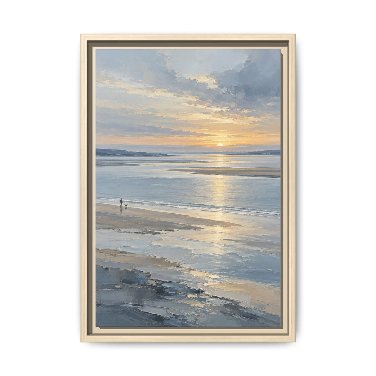 Silver Estuary · Framed Canvas