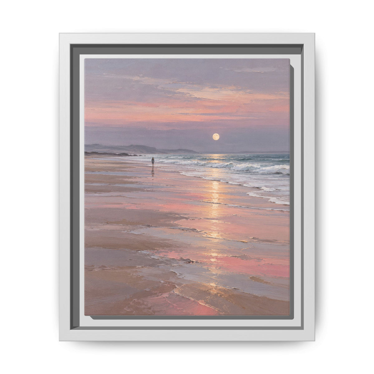 Silver Moon Tide · Framed Canvas