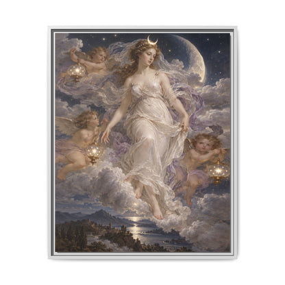 The Descent of Selene · Framed Canvas