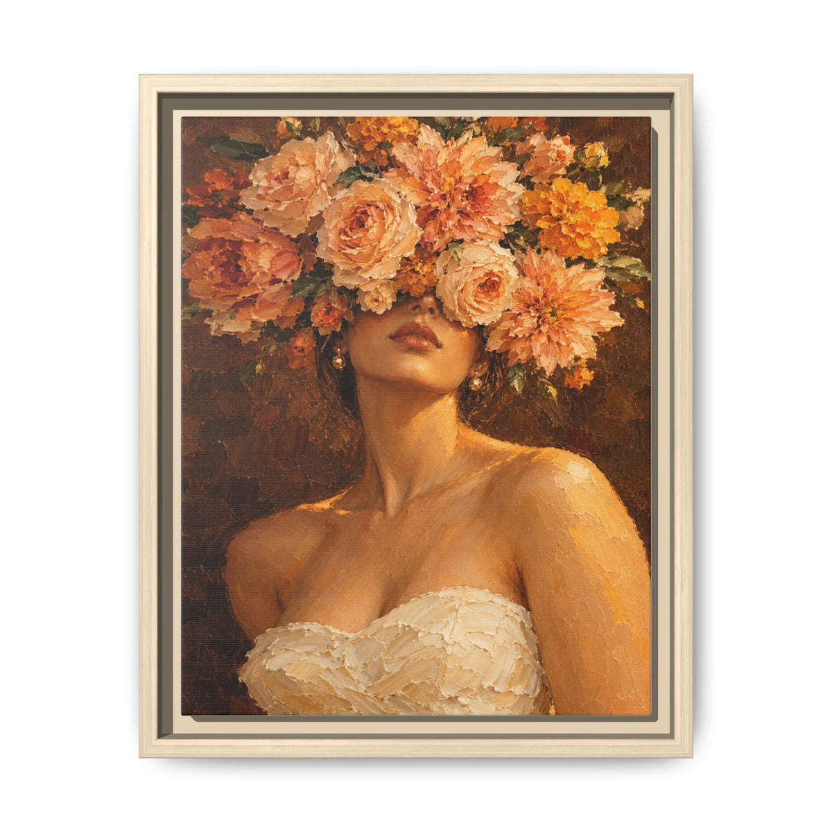 Golden Hour Bloom · Framed Canvas