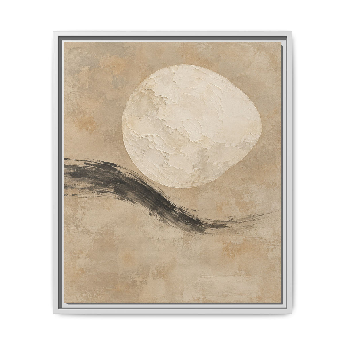 Linen Moon · Framed Canvas